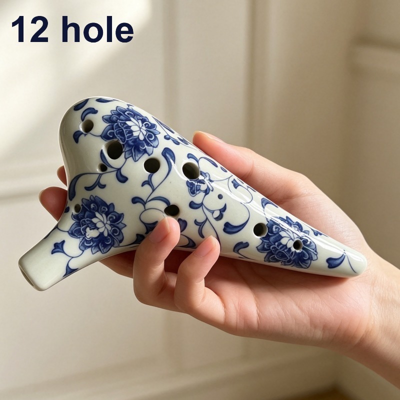 Ocarina Ceramic - 12 Delikli Ocarina, Profesyonel Seramik Flüt,